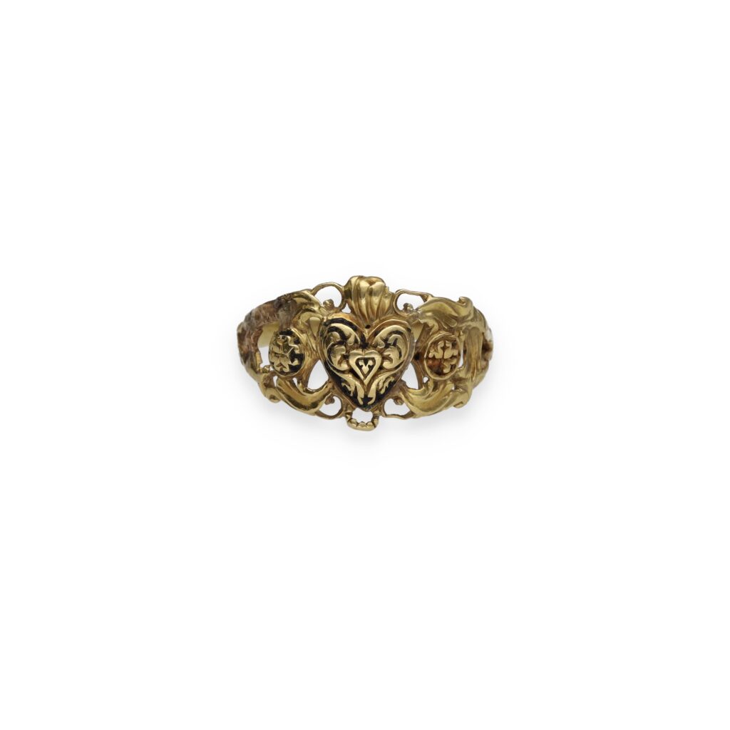 Bague cœur en or jaune