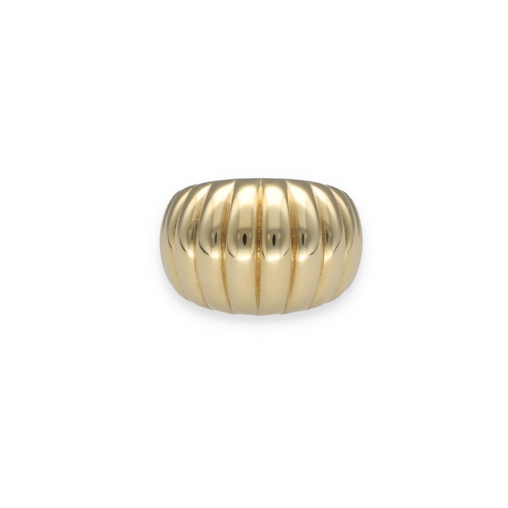 Bague dôme en or jaune