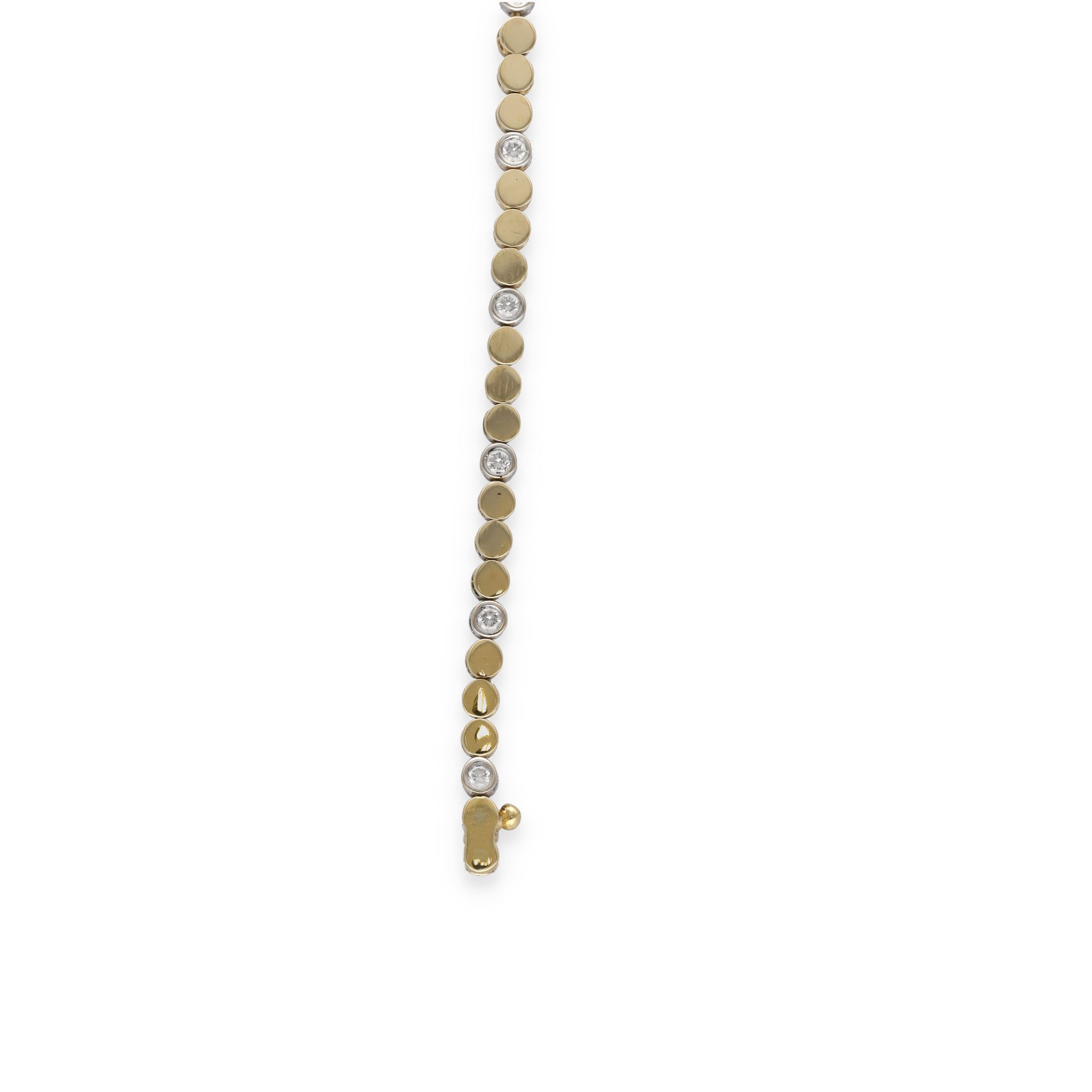 Bracelet en or jaune et blanc sertis de 16 diamants