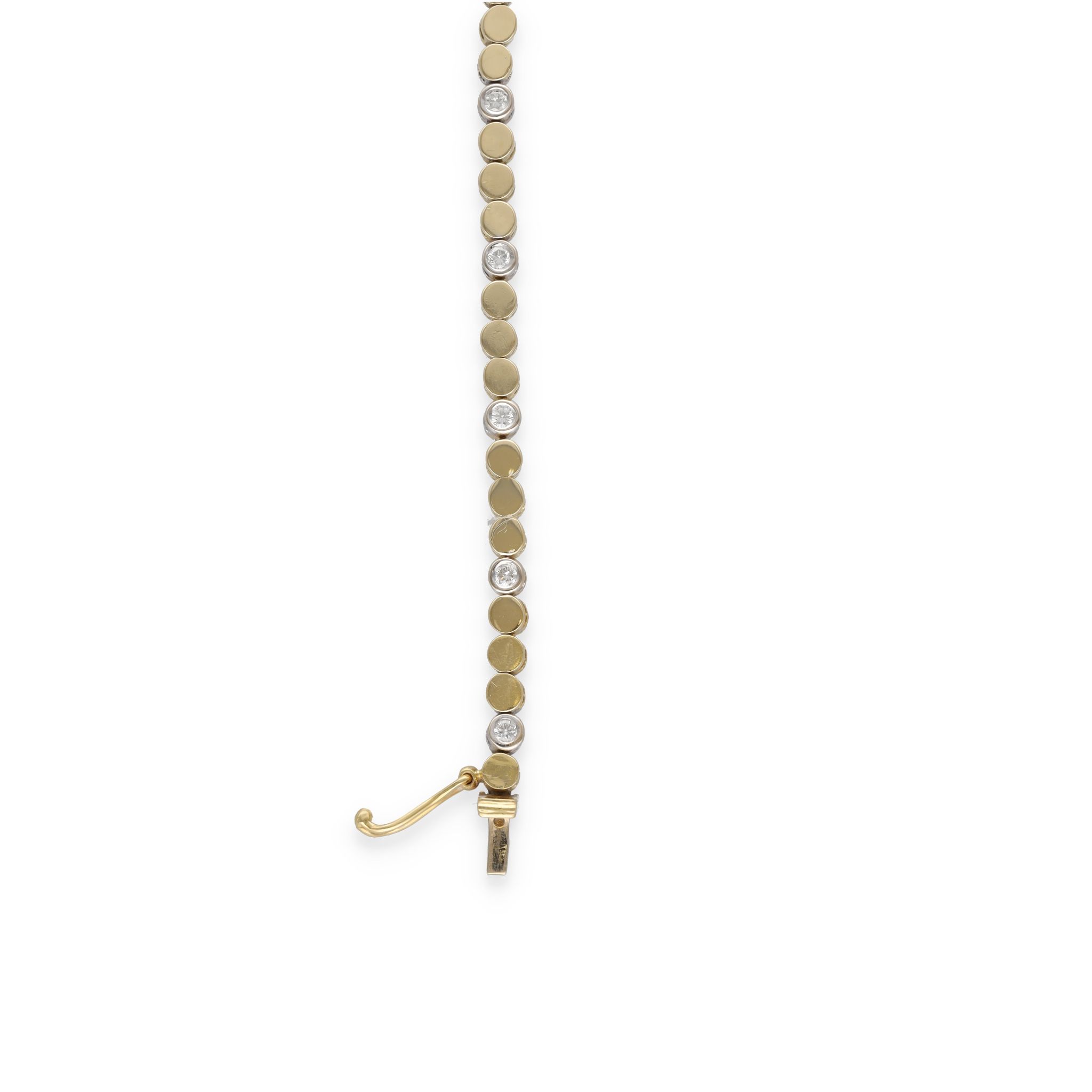 Bracelet en or jaune et blanc sertis de 16 diamants – Image 3
