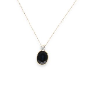 Collier pendentif saphir et diamant