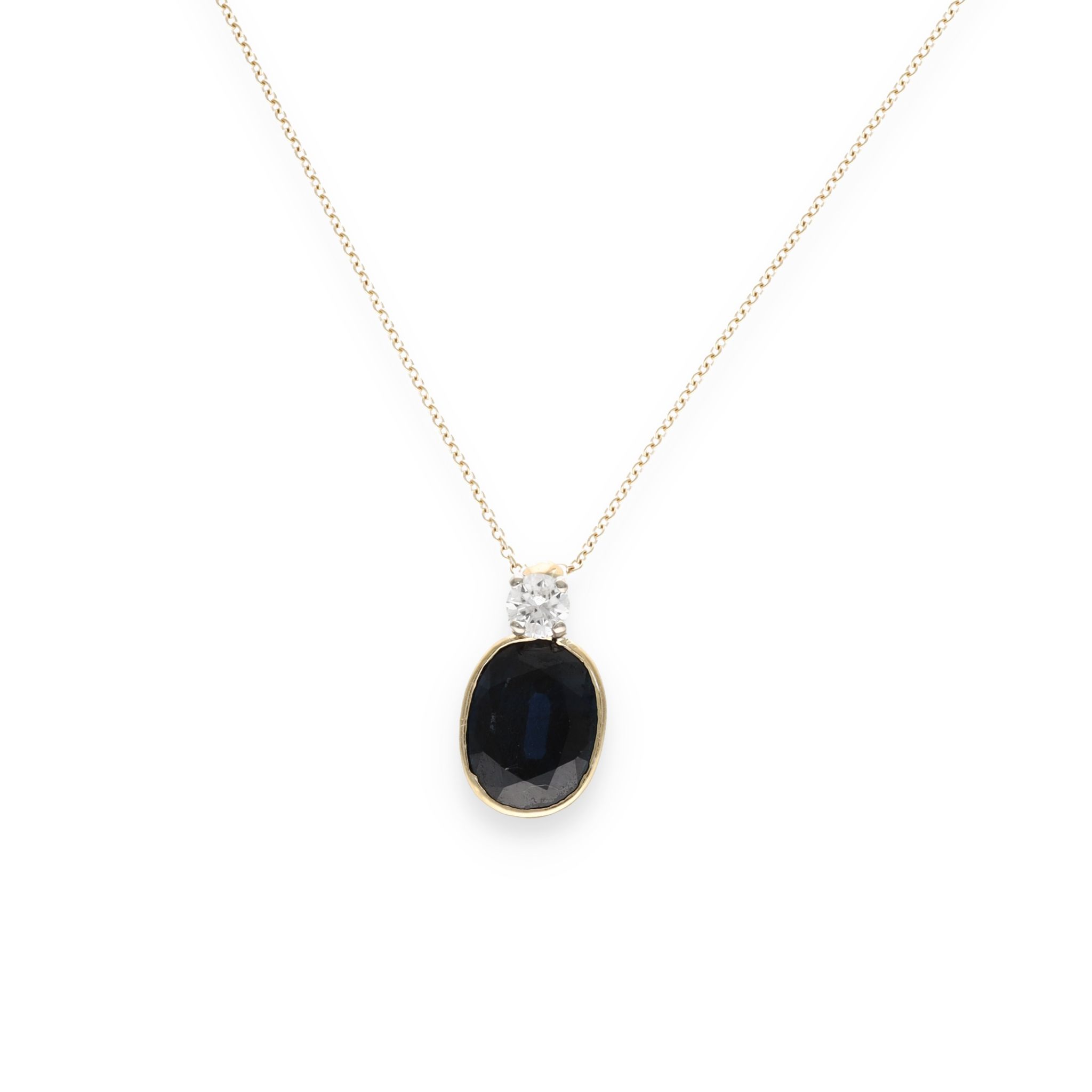 Collier pendentif saphir et diamant