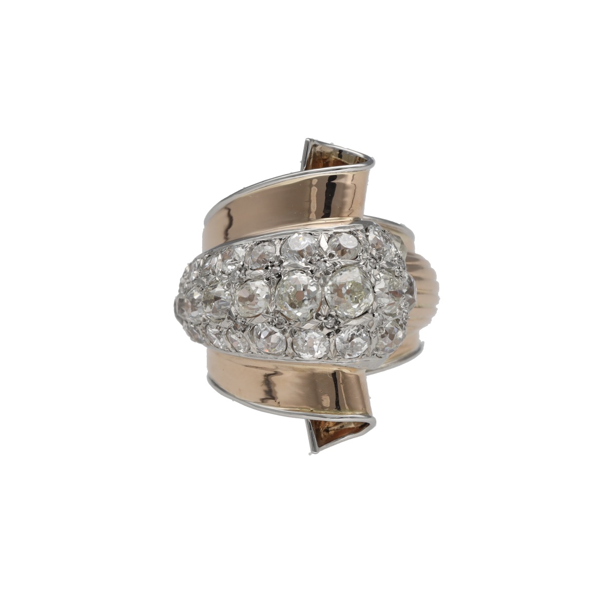 Bague tank sertie de diamants