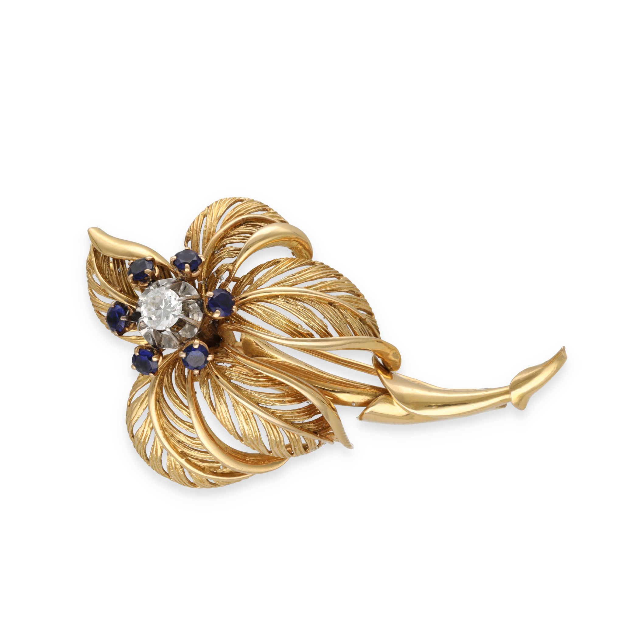 Broche saphirs et diamants