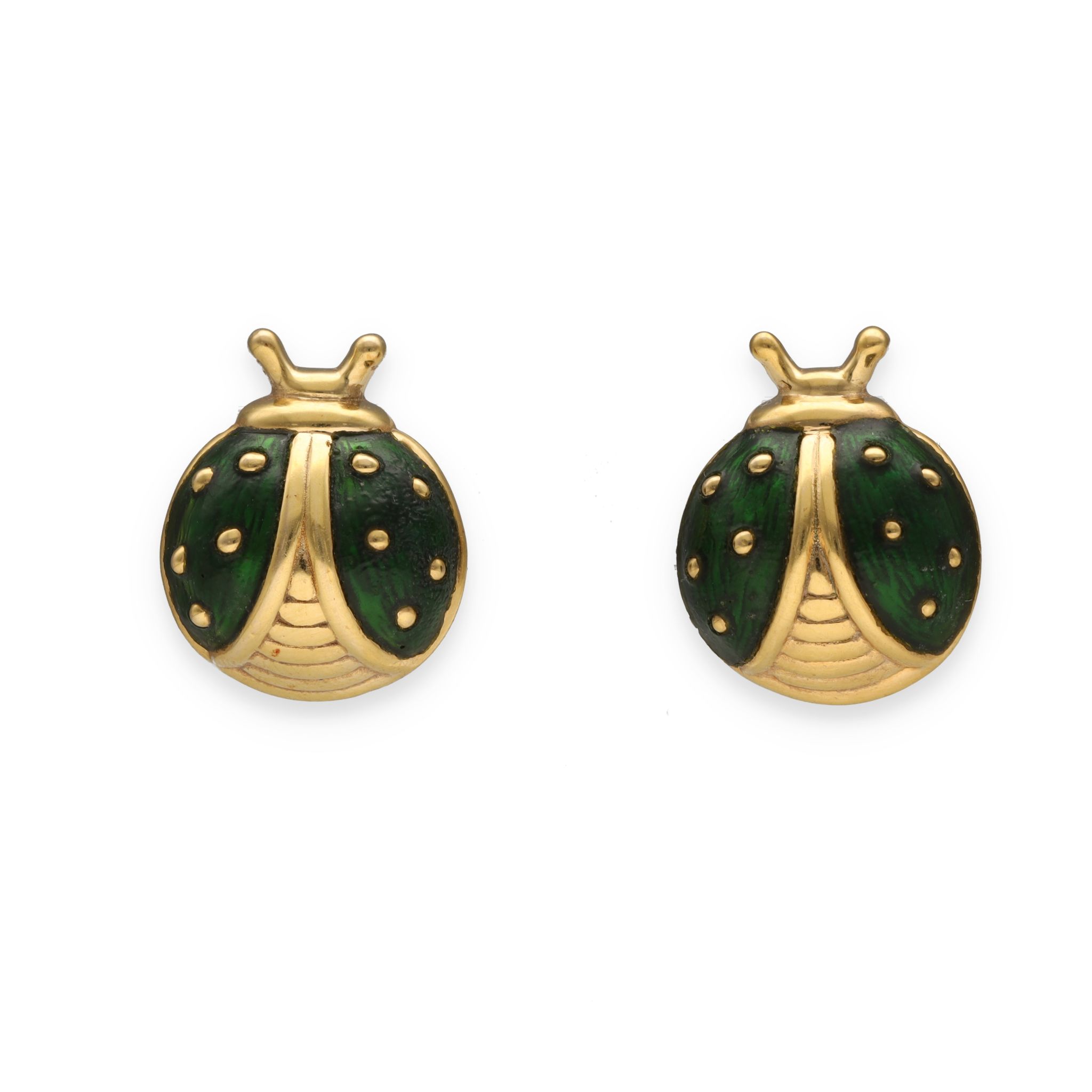 Boucles d’oreilles émail et or jaune 18k