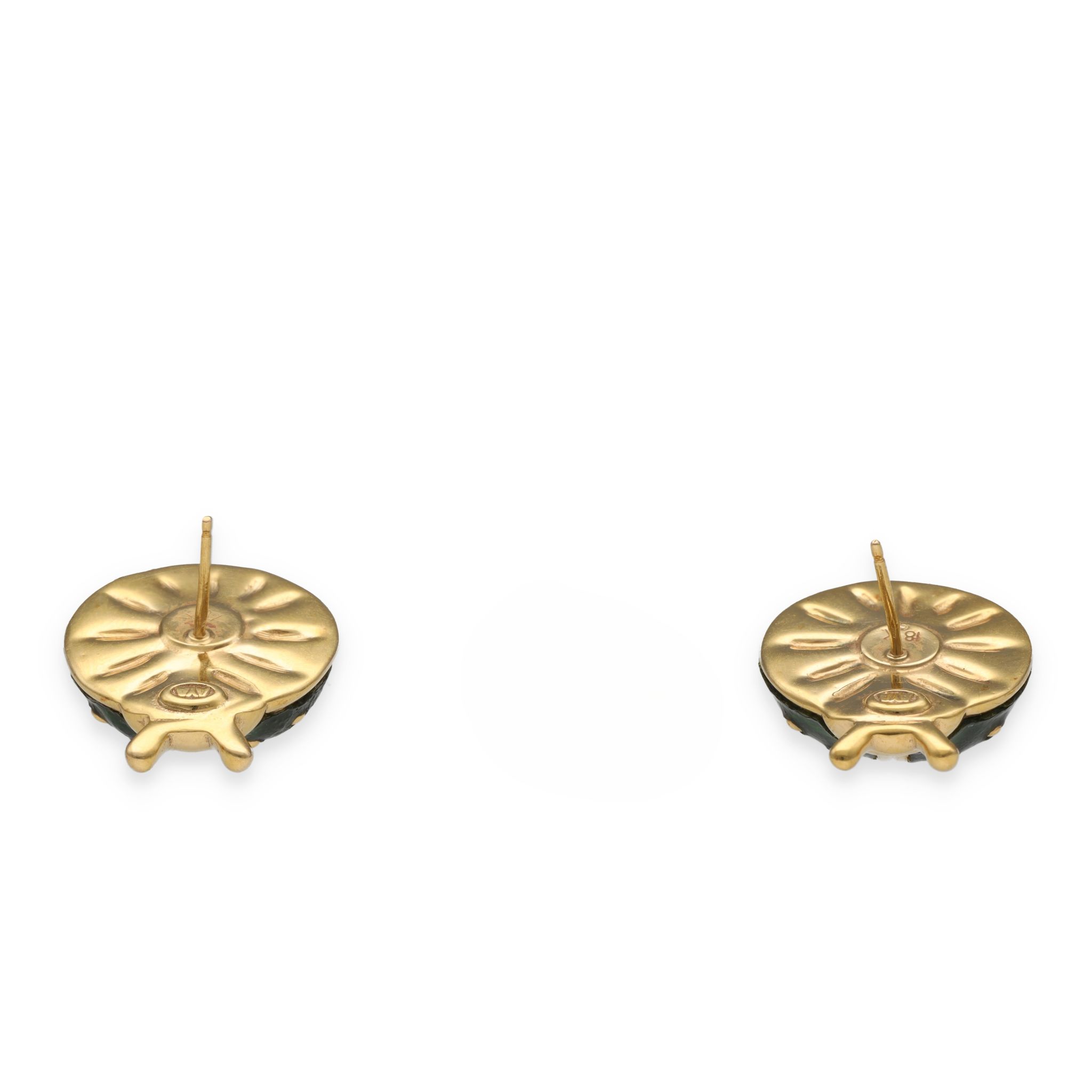 Boucles d’oreilles émail et or jaune 18k – Image 3