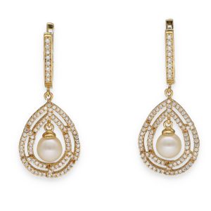 Boucles d’oreilles diamants perles