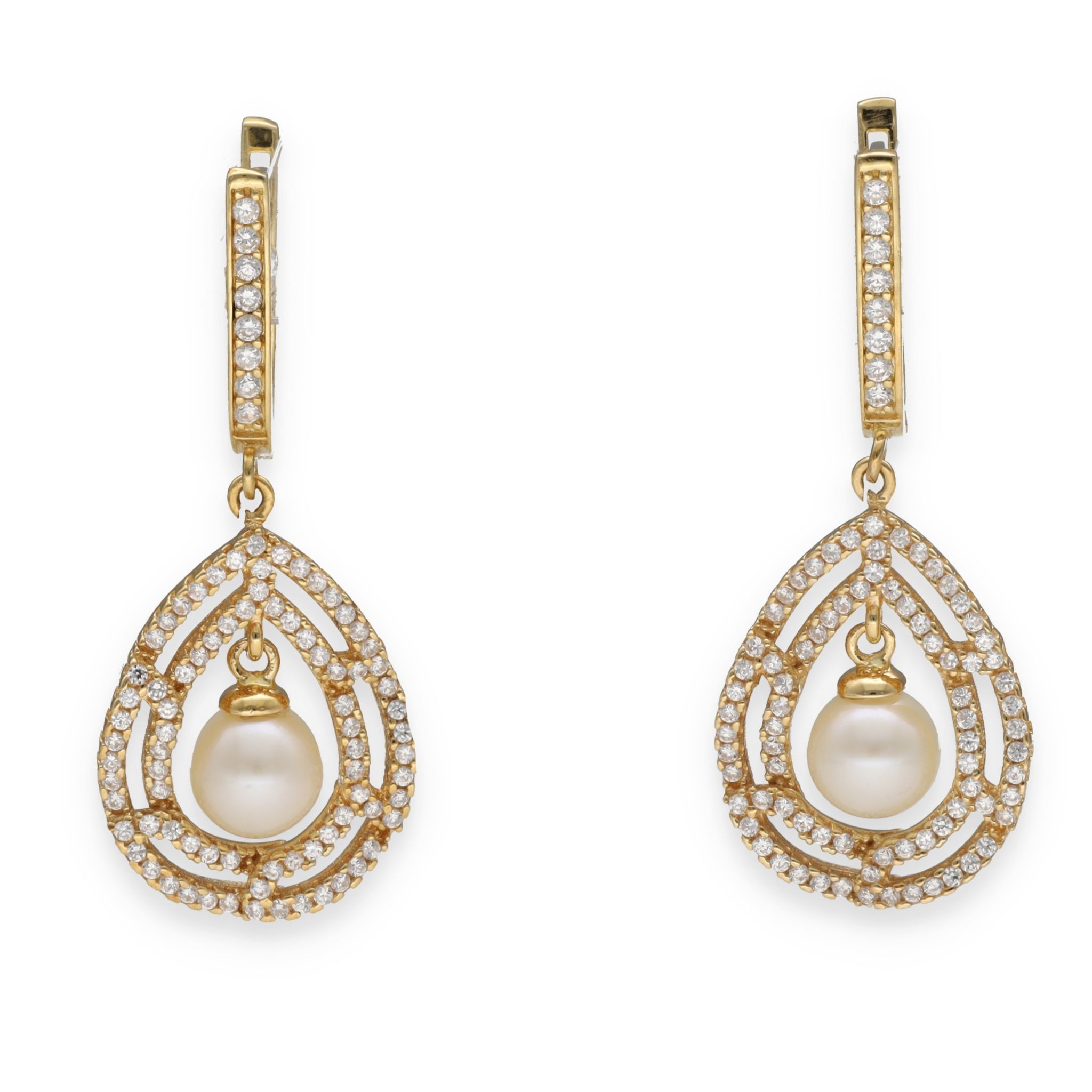 Boucles d’oreilles diamants perles