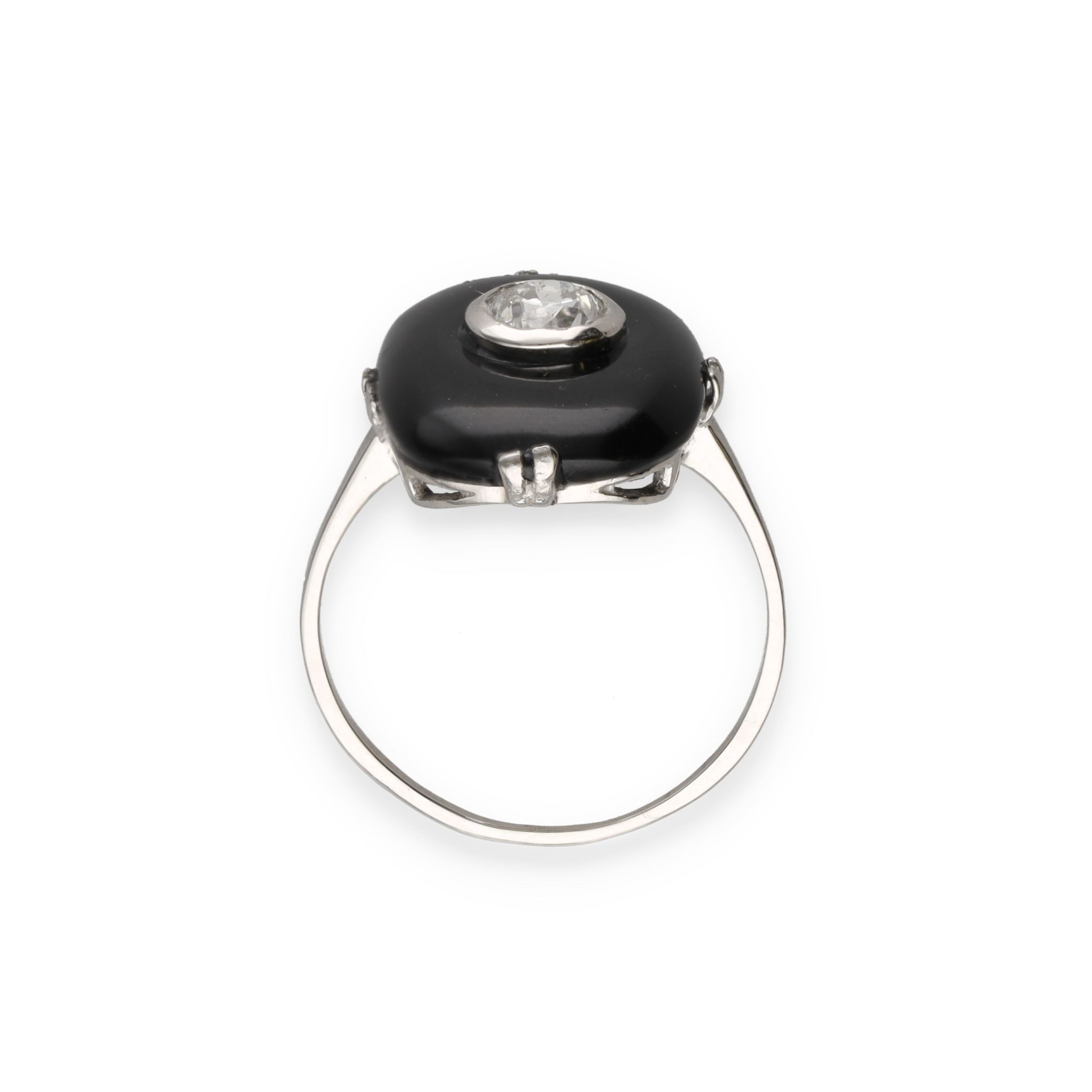 Bague Art Déco onyx et diamant – Image 4