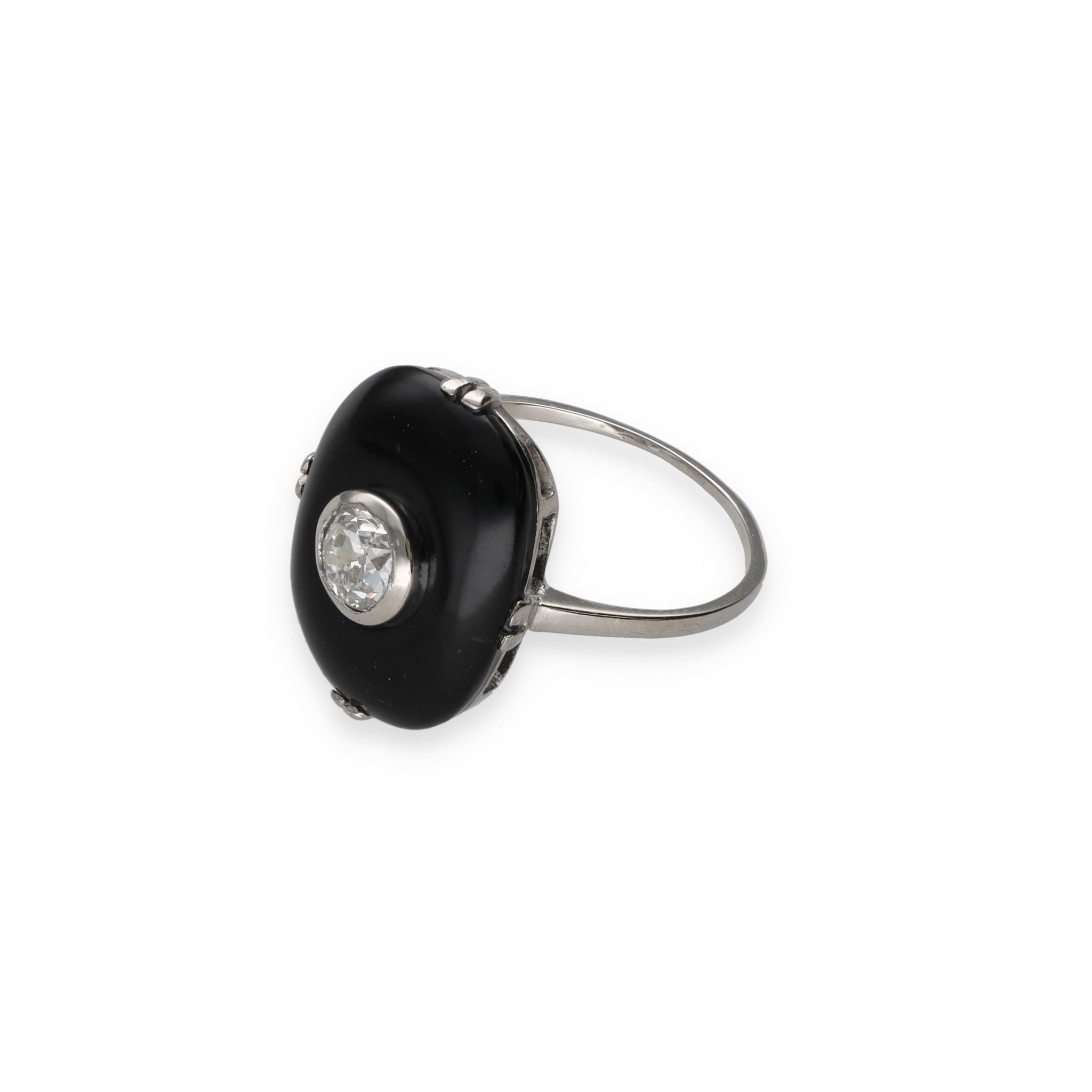 Bague Art Déco onyx et diamant – Image 3