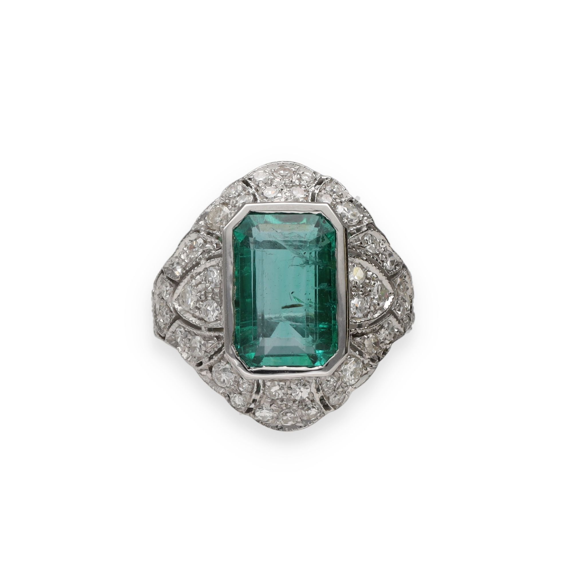 Bague émeraude et diamants