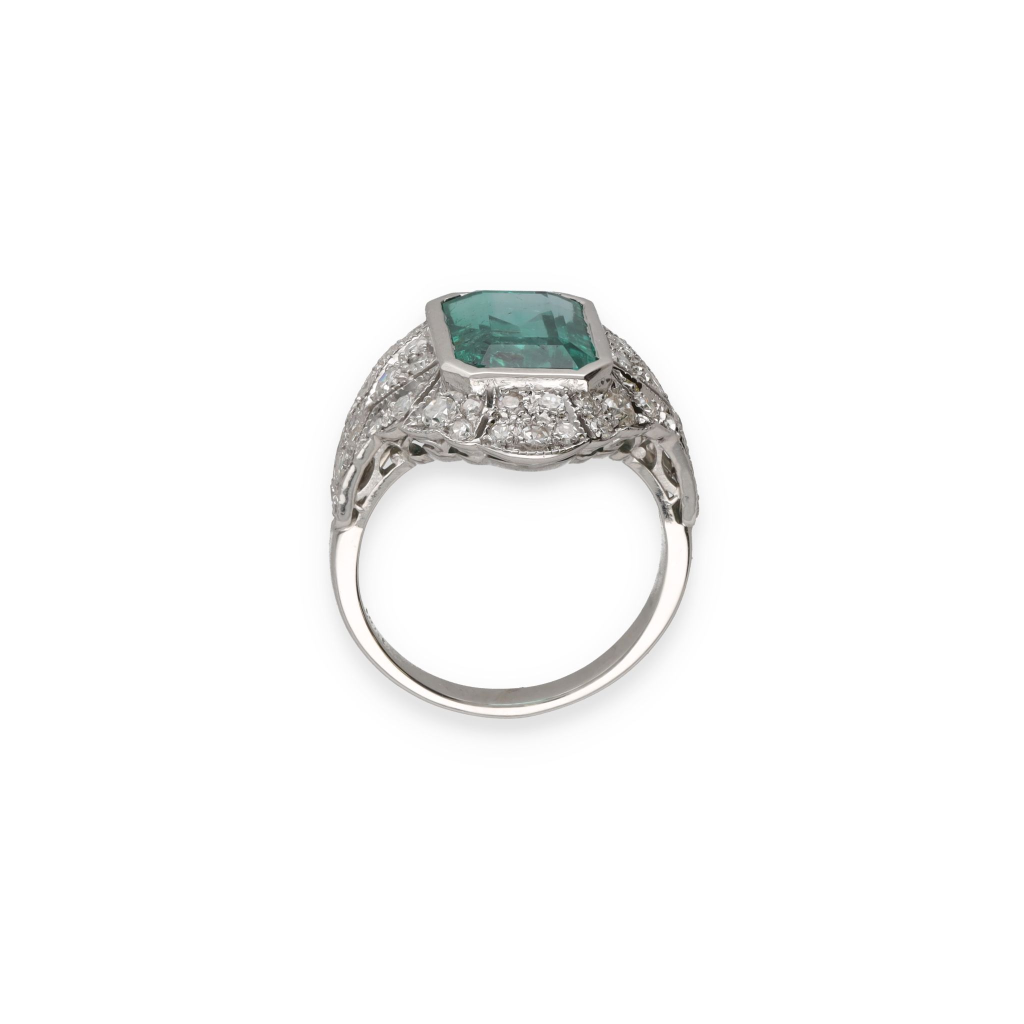 Bague émeraude et diamants – Image 4