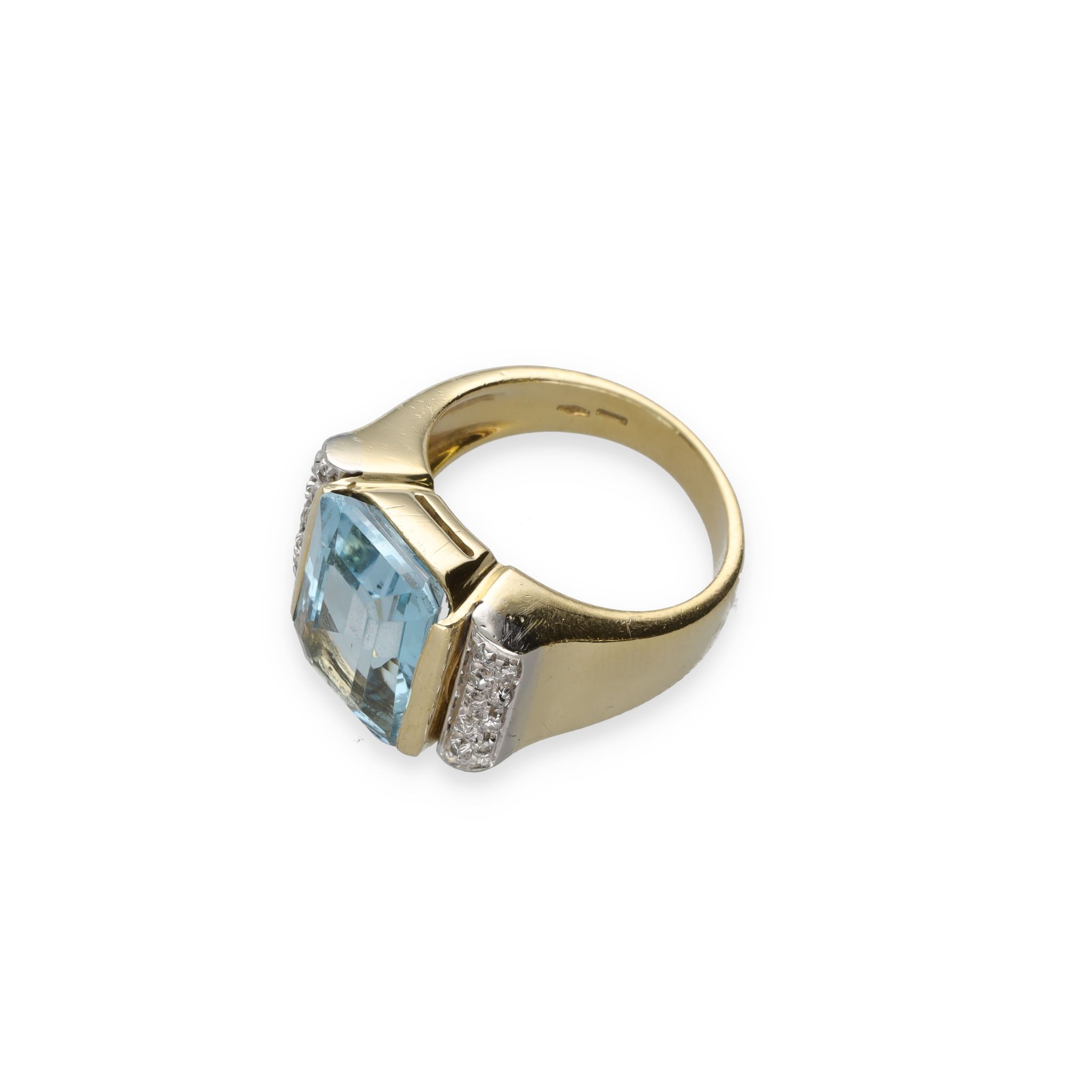 Bague topaze bleue et diamants – Image 4