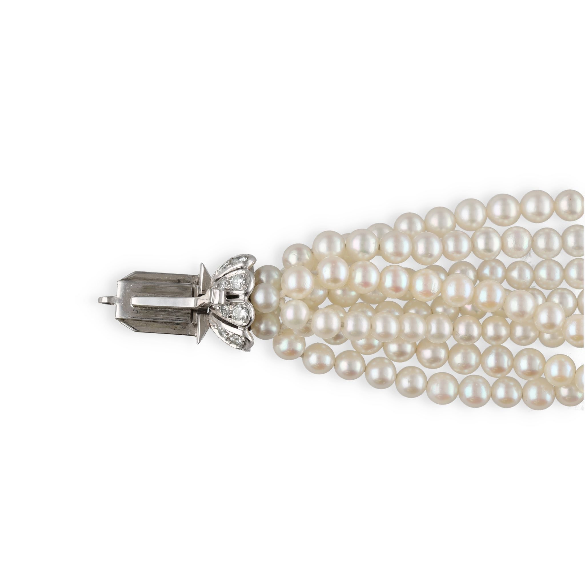 Bracelet perles et fermoir en diamants – Image 4