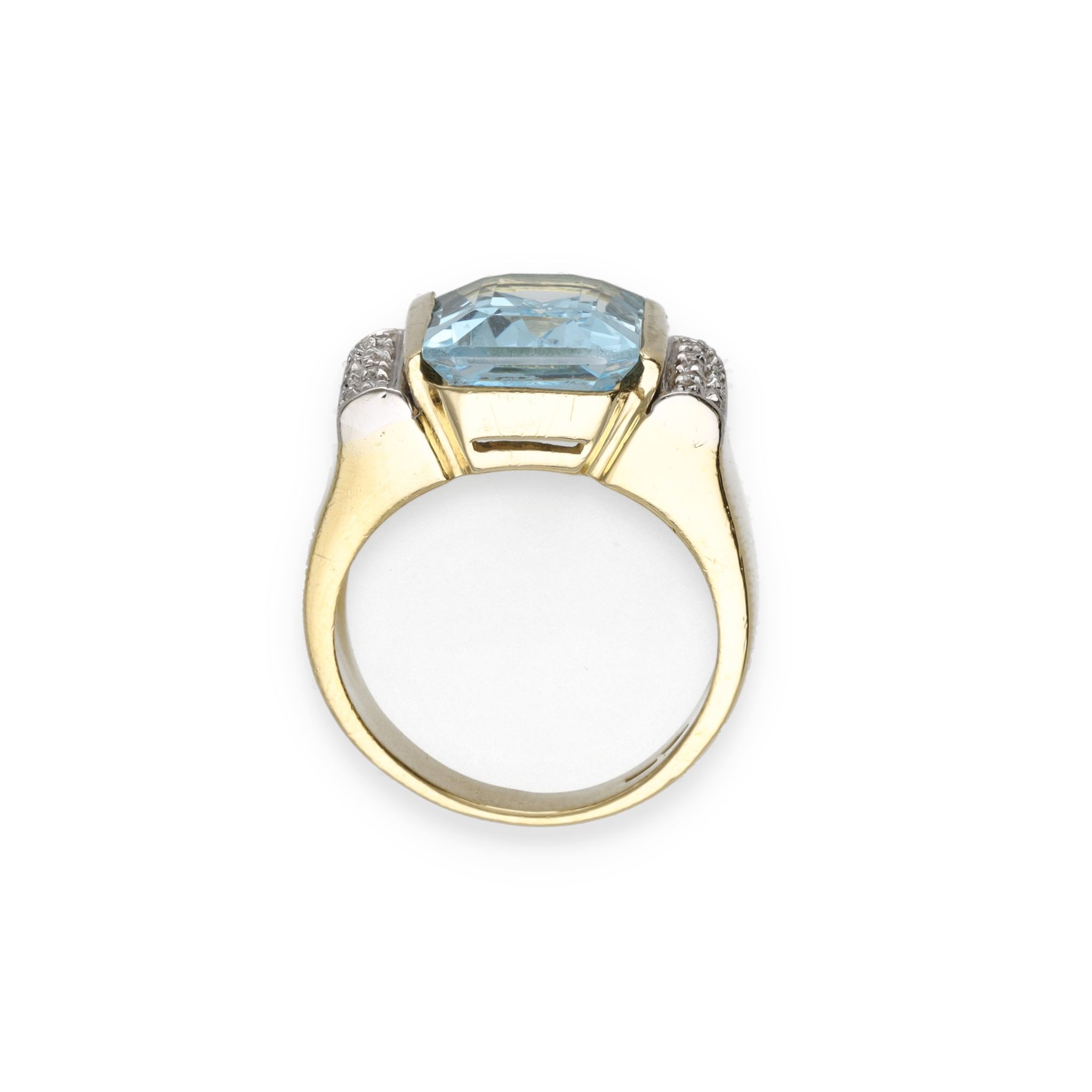Bague topaze bleue et diamants – Image 3