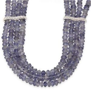 Collier quatre rangs de cordiérites