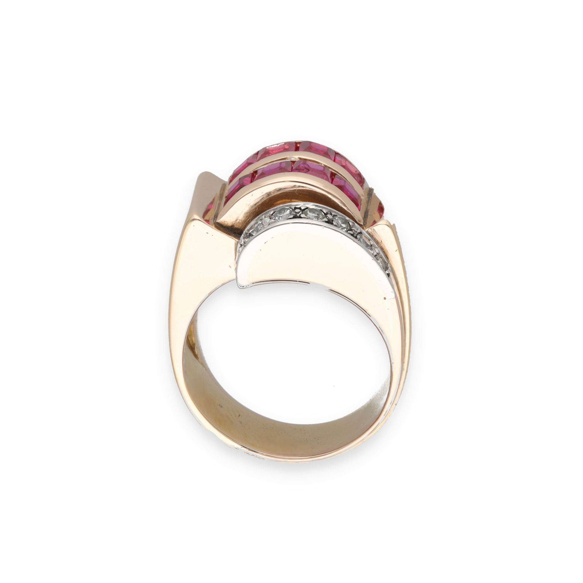 Bague Tank rubis et diamants – Image 4