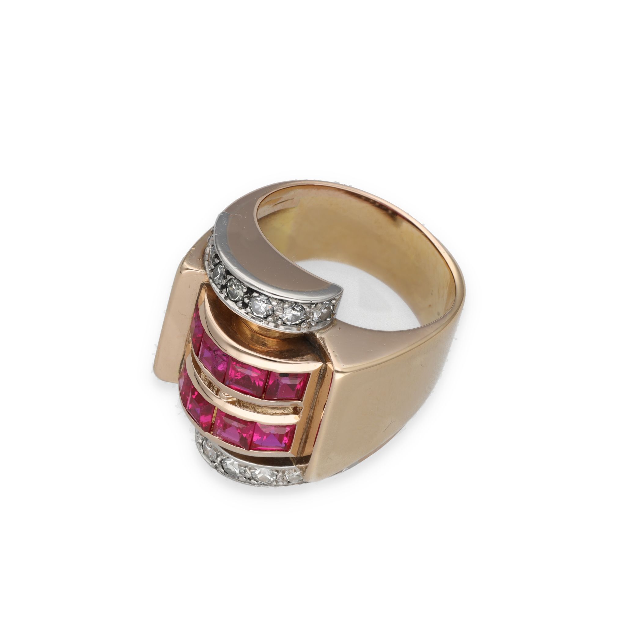 Bague Tank rubis et diamants – Image 3